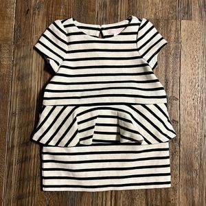 NWT Janie and Jack Parisian Park Peplum Striped Dress Size 3-6 Months